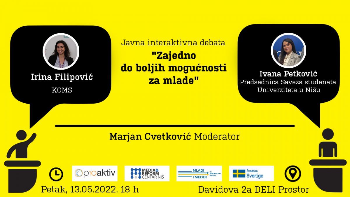 Javna interaktivna debata "Zajedno do boljih mogućnosti za mlade"