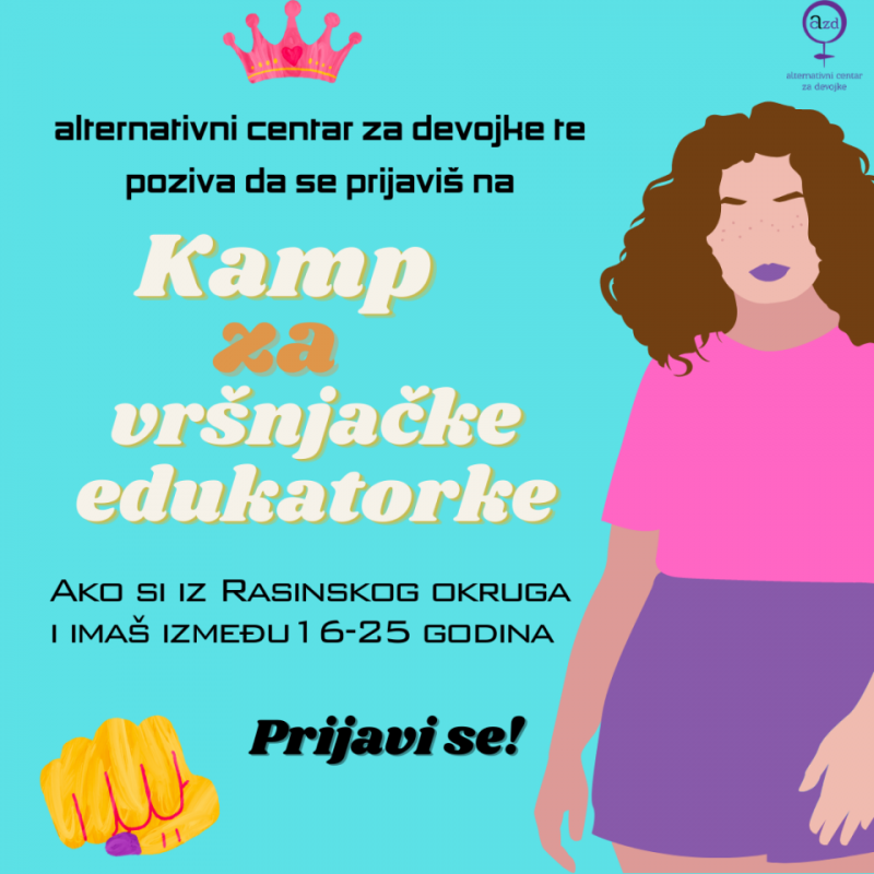 POSTANI VRŠNJAČKA EDUKATORKA ALTERNATIVNOG CENTRA ZA DEVOJKE
