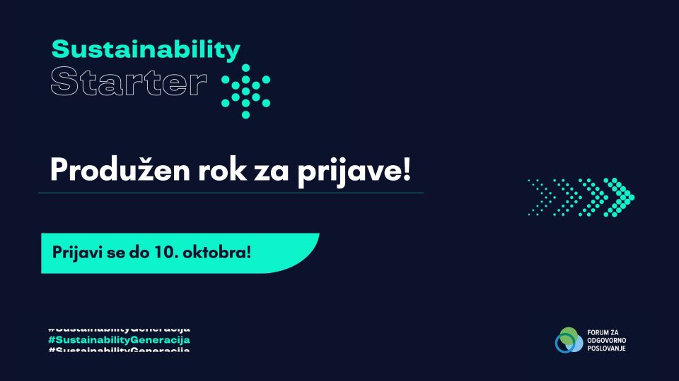 Rok za Sustainability Starter produžen do 10. oktobra