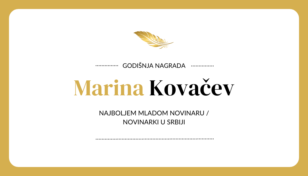 Konkurs za Godišnju nagradu „Marina Kovačev“