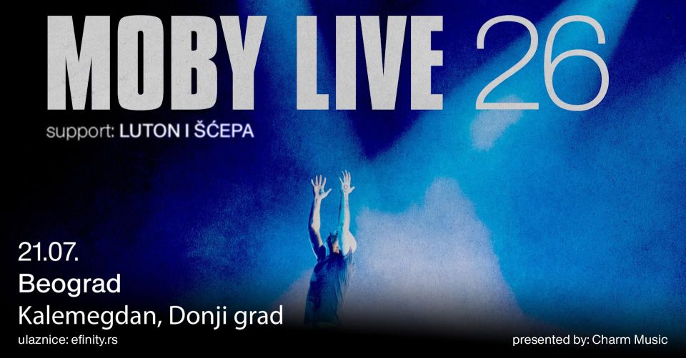 NE PROPUSTITE KONCERT IKONE ELEKTRONSKE MUZIKE! MOBY 21. JULA NA KALEMEGDANU