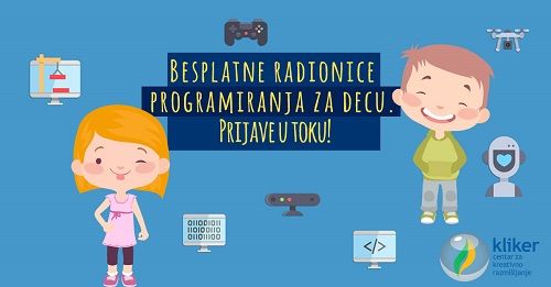 Besplatne radionice programiranja, robotike i grafičkog dizajna Kliker centra u Beogradu