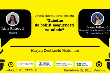 Javna interaktivna debata "Zajedno do boljih mogućnosti za mlade"