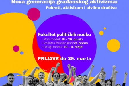 Poziv na program ,,Nova generacija građanskog aktivizma: Pokreti, aktivizam i civilno društvo”